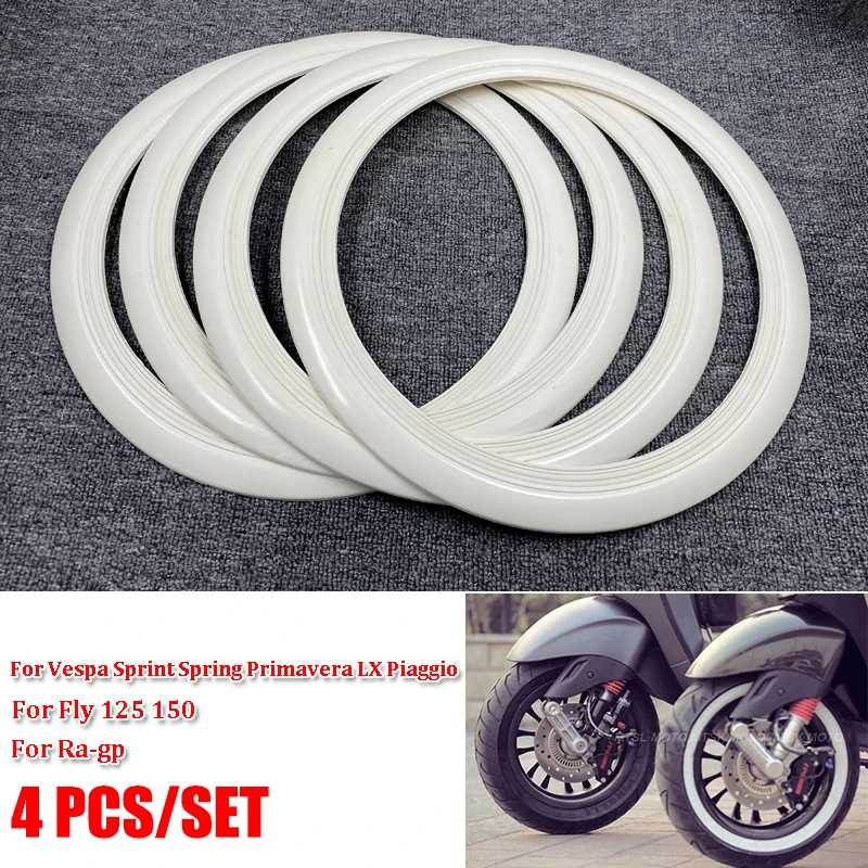 4 шт./компл. 12 &quotБелые резиновые защитные кольца в стиле ретро для ступицы колеса