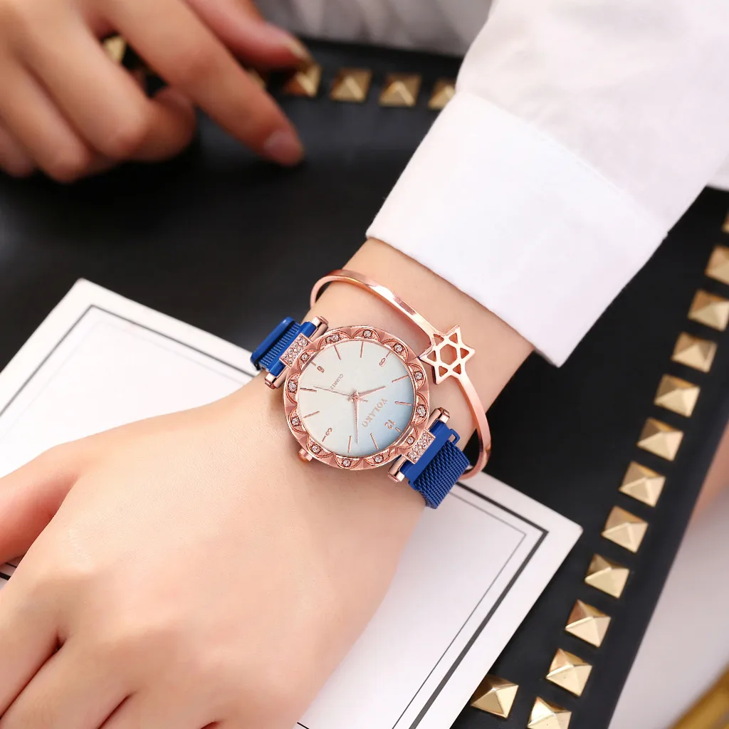 

Luxury Women Watches Magnetic Gradient Color Female Clock Quartz Wristwatch Fashion Ladies Wrist Watch reloj mujer