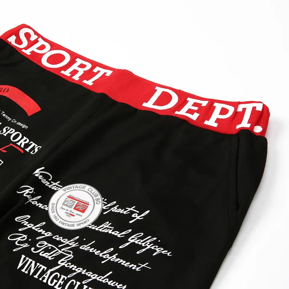 Мужские джоггеры свободные хлопковые брюки с буквенным дизайном и эластичным