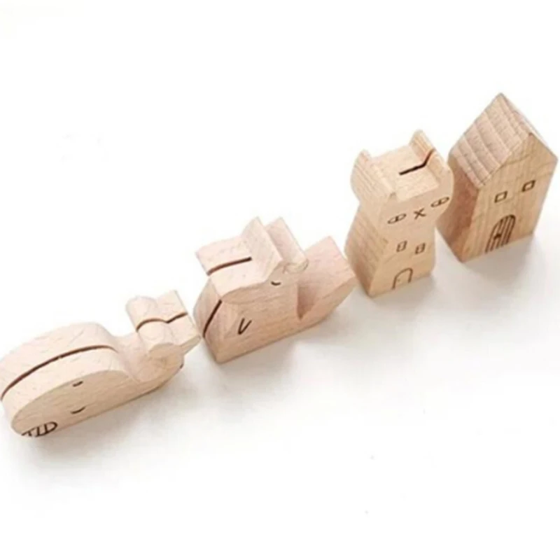 Держатель для заметок деревянный дом кошка дизайн папка информация Фото Клип