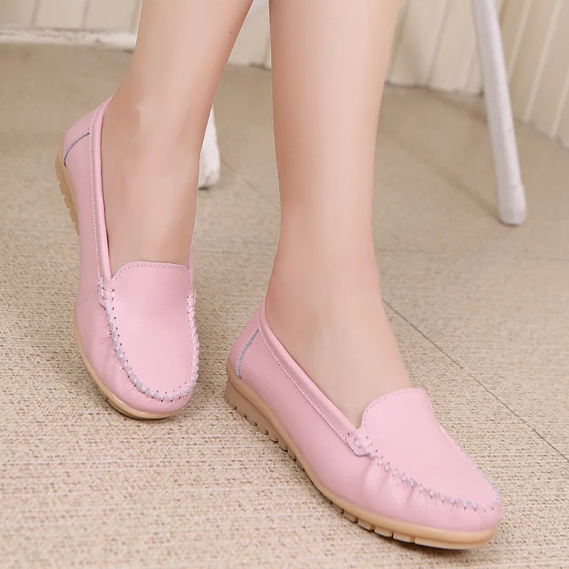 2019 весенняя женская обувь на плоской подошве Натуральная кожа Женская Лоферы с