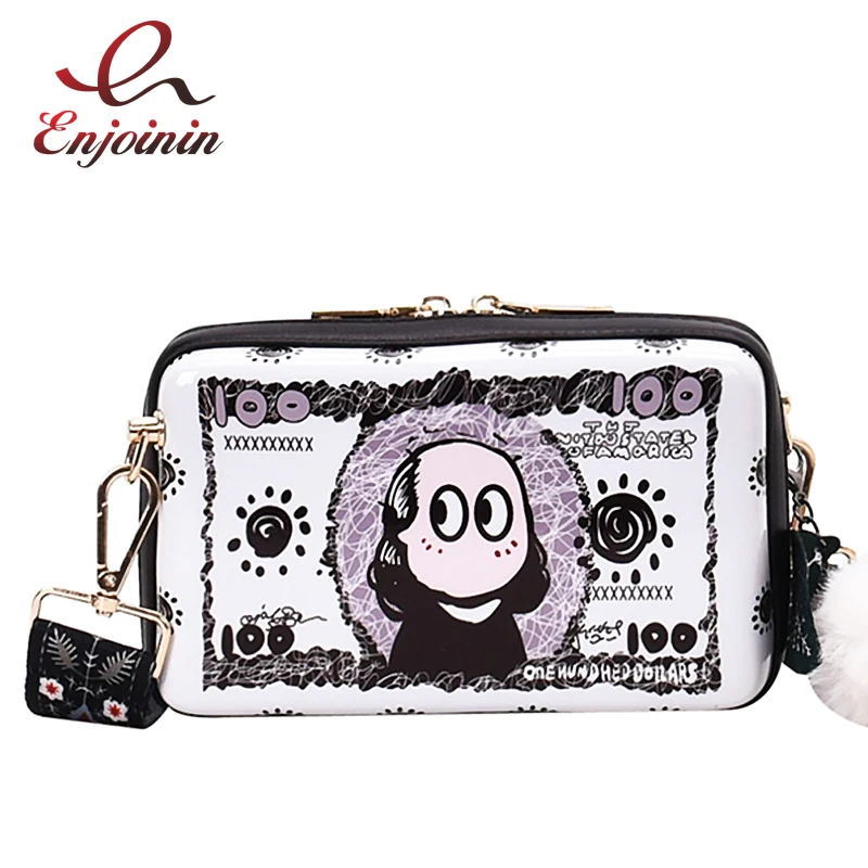 Милая модная сумка на плечо из искусственной кожи с мультяшным принтом для