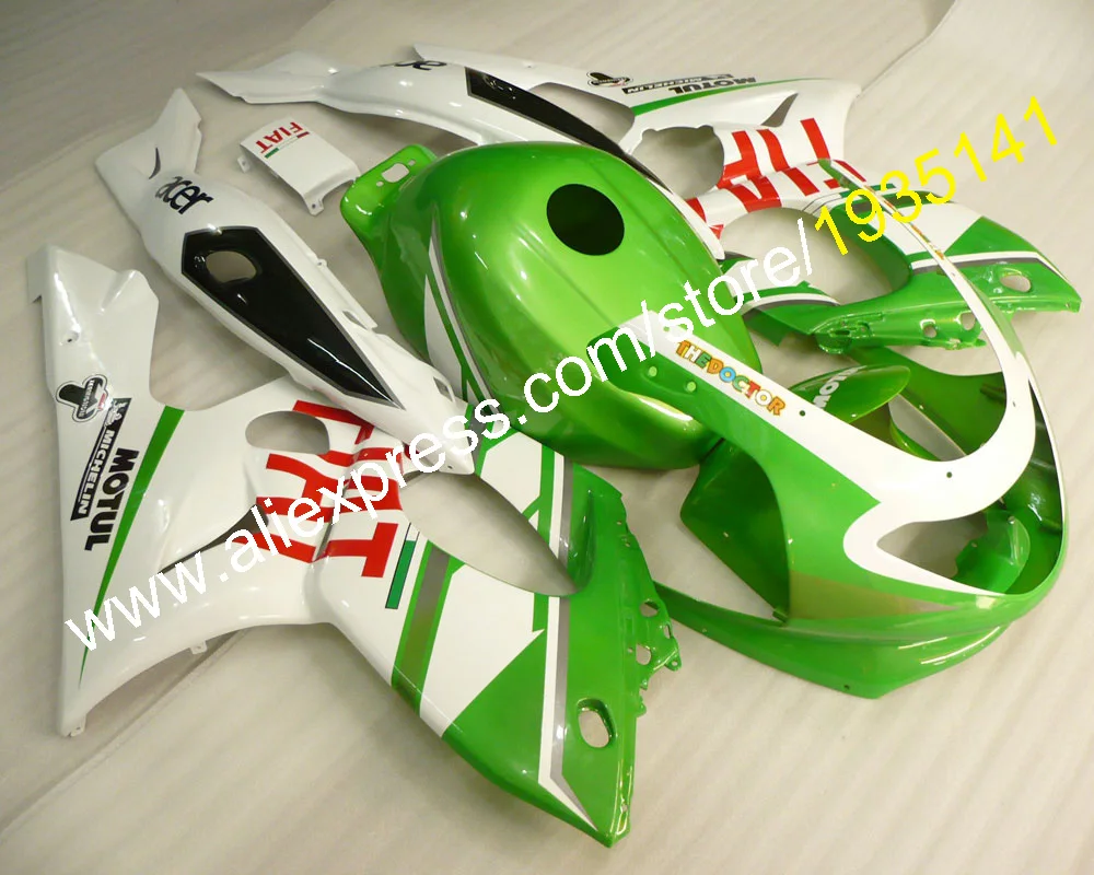 Комплект обтекателей для кузова из АБС пластика белого и зеленого цвета Yamaha YZF600R