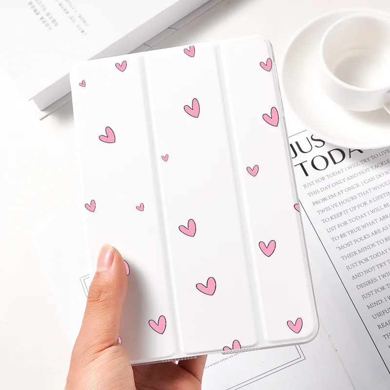 

Ipad 2 3 4 White Leather PU Hard Back Case Love Heart Set Cover Protective For 2020 iPad Pro 11 12.9 10.5 7.9 inch Mini 1 2 3 5