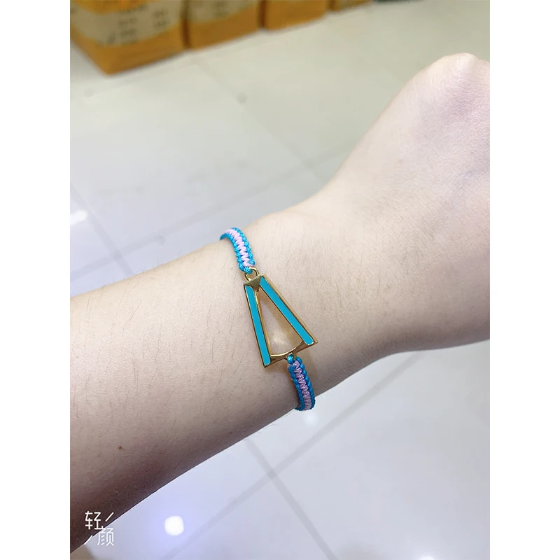 ZHUKOU хит треугольный женский браслет неоновая Радуга эмаль ручная работа ремешок