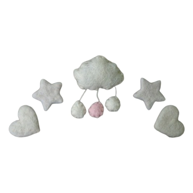 

3/5 Pcs DIY Handmade Baby Wool Felt Clouds Stars Love Ornaments Home Party Decorations Newborn Photography Props H055