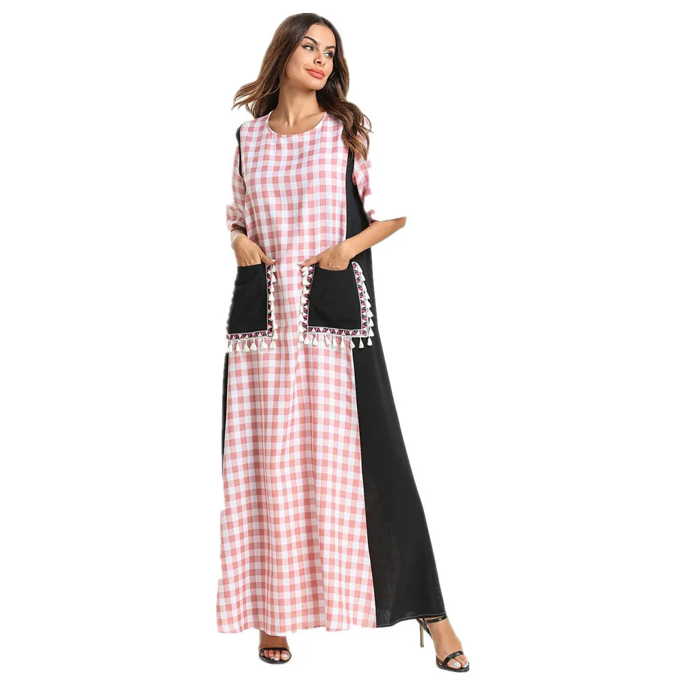 Платье-кимоно женское длинное в арабском стиле, свободное