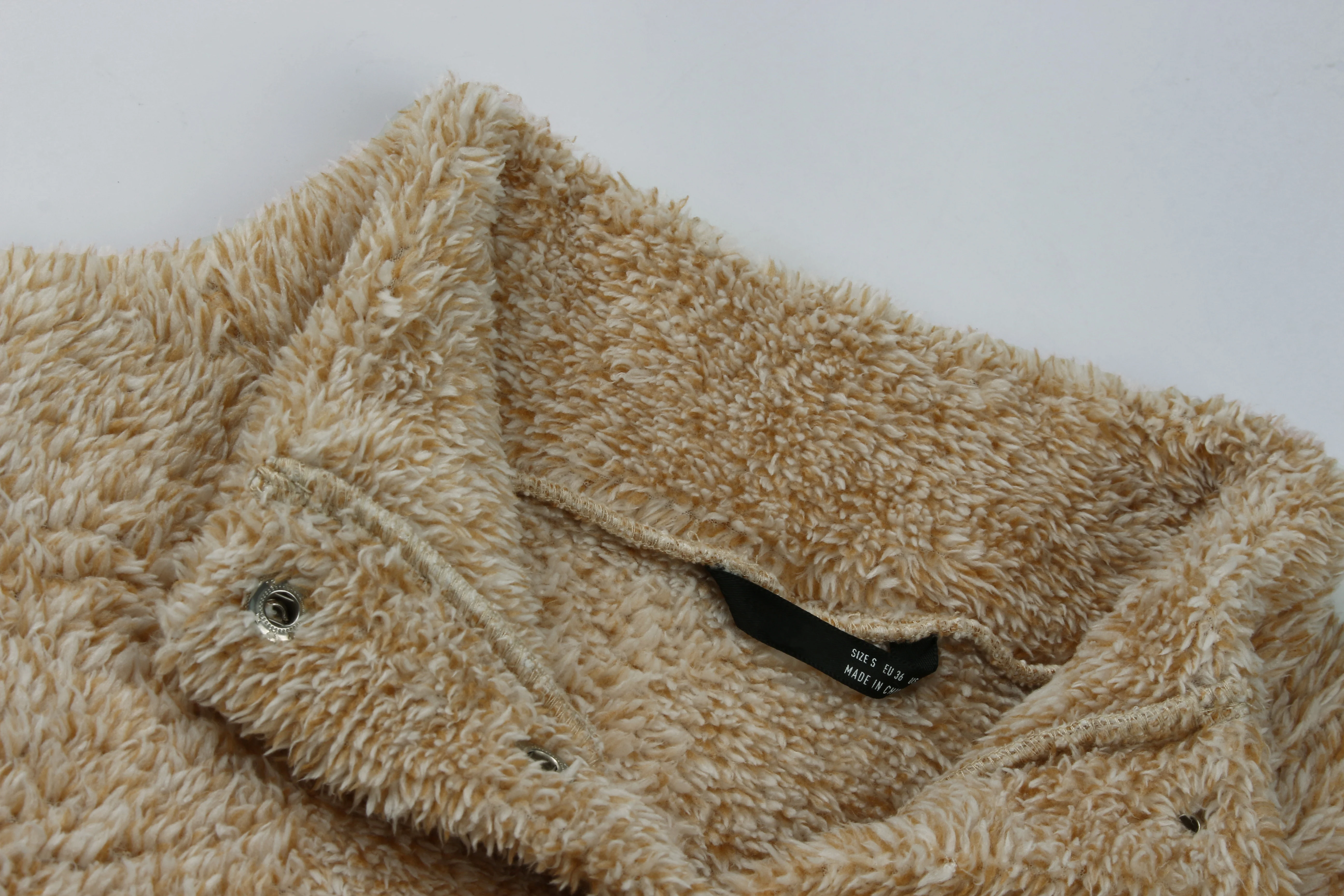 

Women's Stand Collar Drop Shoulder Plush Jacket Pullover Casual Autumn Winter Mid-length Jackets Female