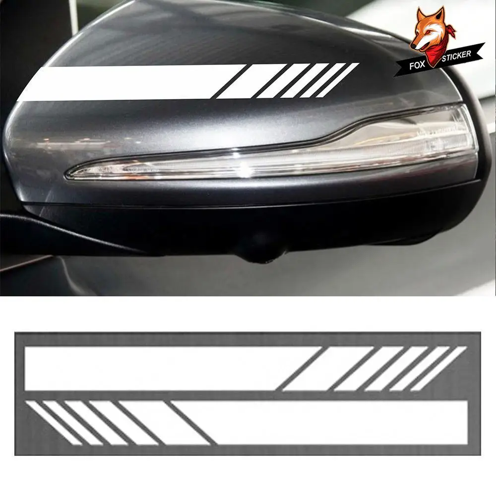 2 шт. сделай сам наклейка на кузов автомобиля Наклейка в полоску стикер зеркало