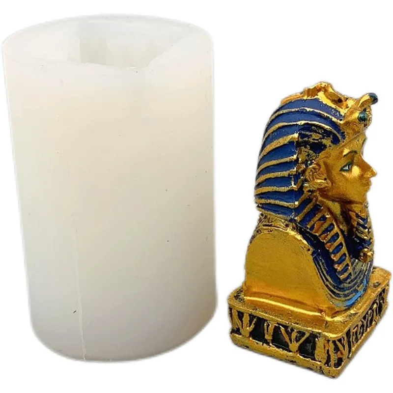 

Egyptian Pharaoh Silicone Candle Mold for DIY Handmade Aromatherapy Candle Plaster Ornaments Handicrafts Soap Mould Hand Gift