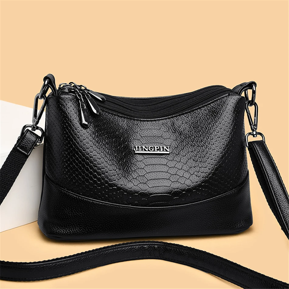 Сумка на плечо женская с 3 слоями роскошный саквояж из качественной кожи