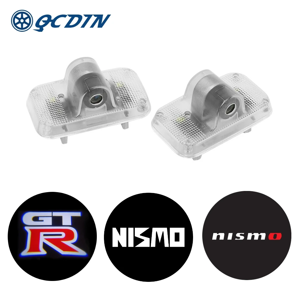 

QCDIN for NISSAN GTR Car LED Welcome Light Door Logo Courtesy Projector Light for GT-R NISMO R35
