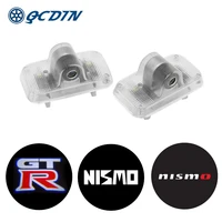 qcdin for nissan gtr car led welcome light door logo courtesy projector light for gt r nismo r35