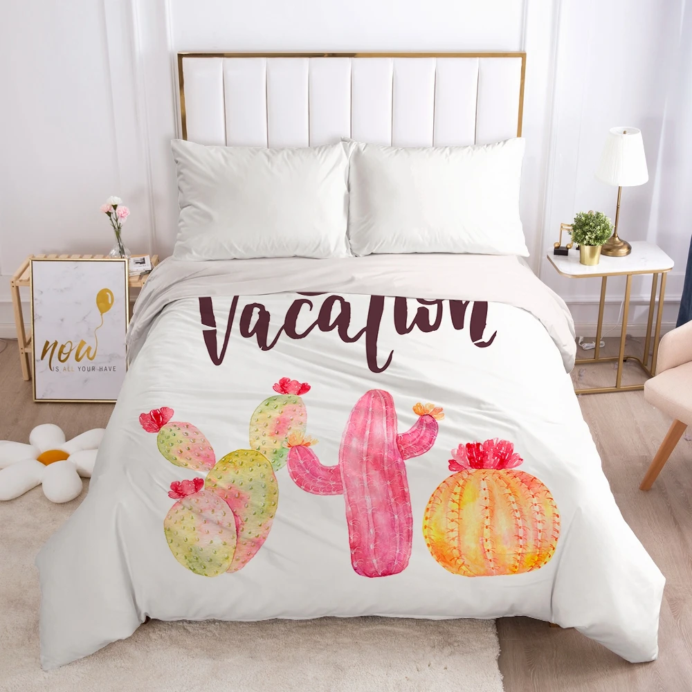 

Luxury Duvet cover Quilt/Blanket/Comfortable Case Single Double Queen King Bedding 140x200 240x220 240x260 nodic Pink cactus