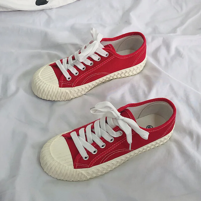 Женская Брезентовая обувь 2020 на плоской подошве Вулканизированная Сезон