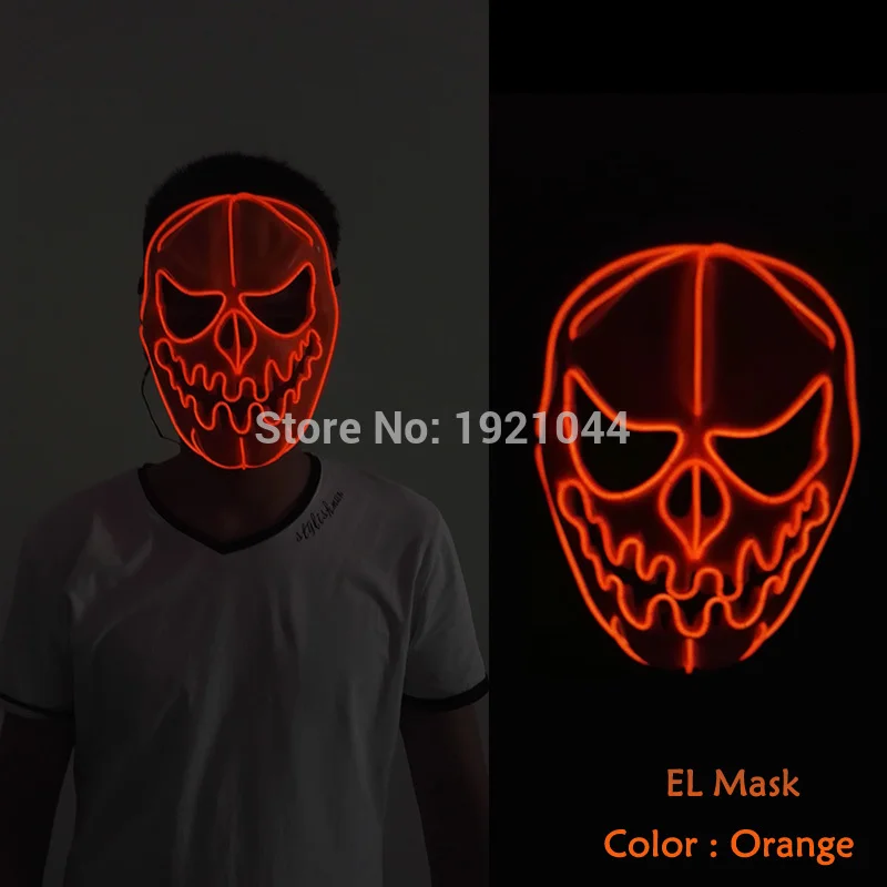 Style 8 Горячая Распродажа, модная светящаяся маска EL Wire, светодиодный Вечерние Маски, костюмы на Хэллоуин, маска для Хэллоуина, страшная тема, вечерние украшения - Цвет: Style 8