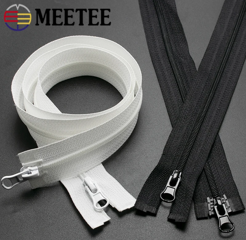 

Meetee 5pcs 40-500cm 3# Nylon Zipper Double-slider Open-End Zips for Sleeping Bag DIY Bags Jacket Garment Sew Zippers Accessory