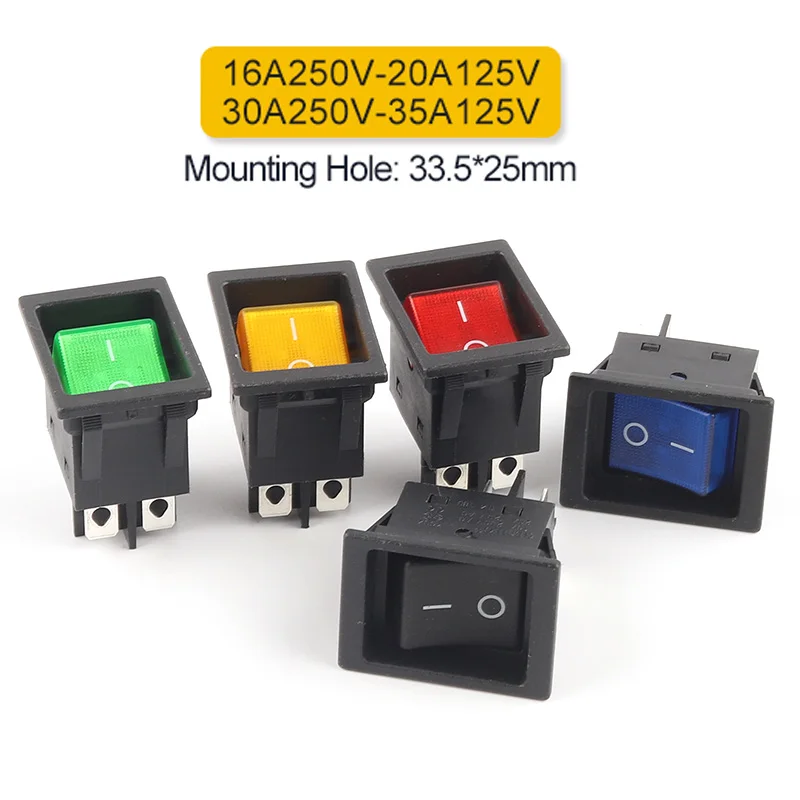 

1PCS KCD4 39mmX28.5mm Rocker Switch ON-OFF 4 Pin 2 Position Electrical equipment Power Switch With Led Light 16A/20A/30A/35A