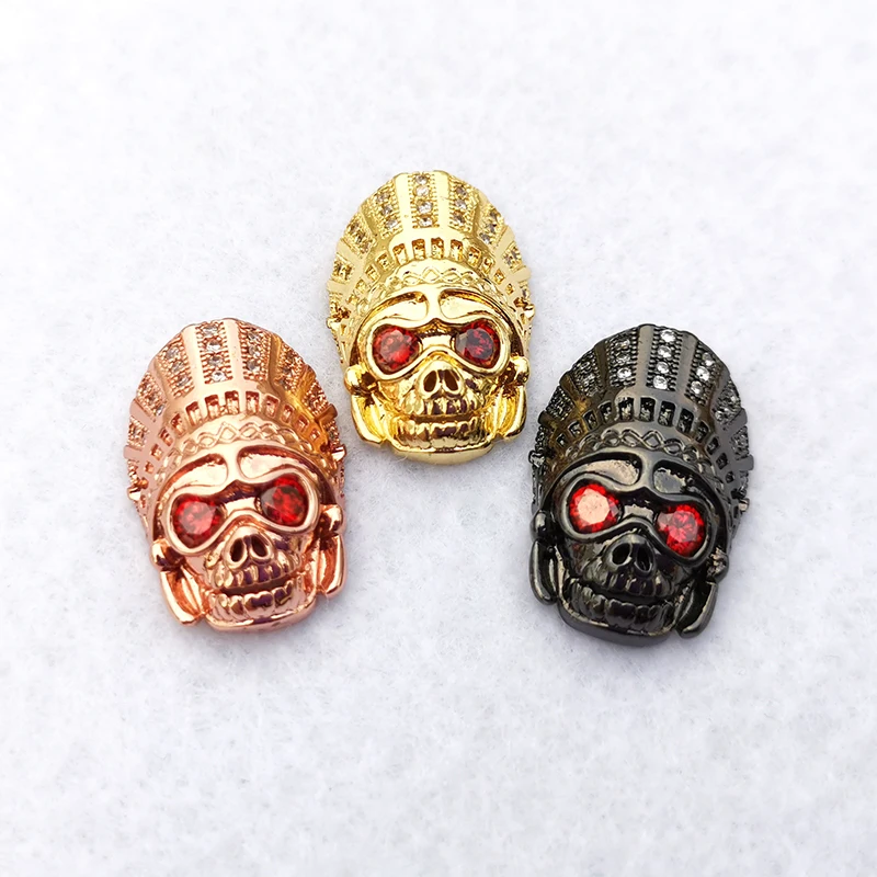 2 шт. циркониевые бусины в виде черепа|Ювелирная фурнитура и компоненты| |