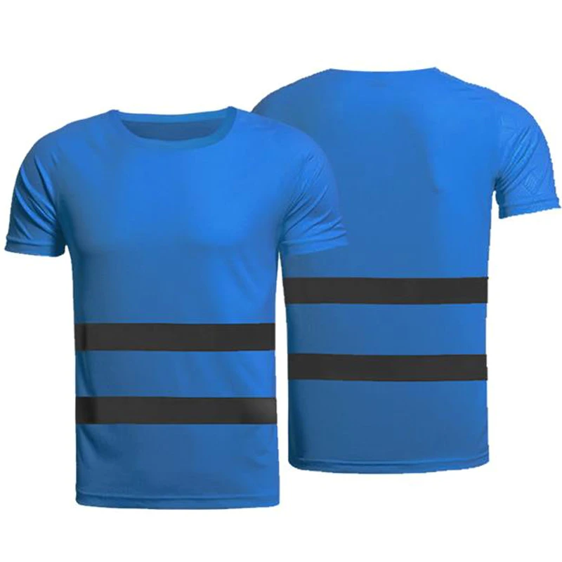 

Men Fashion T Shirt Reflective Short Sleeve Summer Tops Men's Clothing Casual Night Work Safety Tshirt for Men Ropa Hombre 3XL