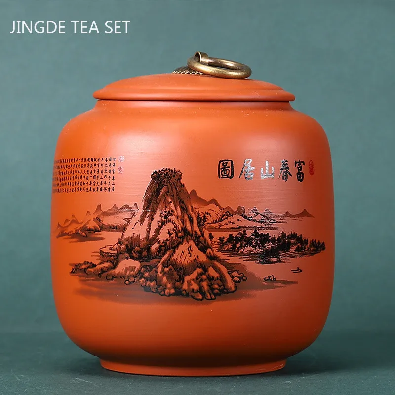 

Ретро фиолетовая глина влагостойкие банки портативный чайный Контейнер для дома лекарственные травы фотоконтейнер для чая кухонные аксес...