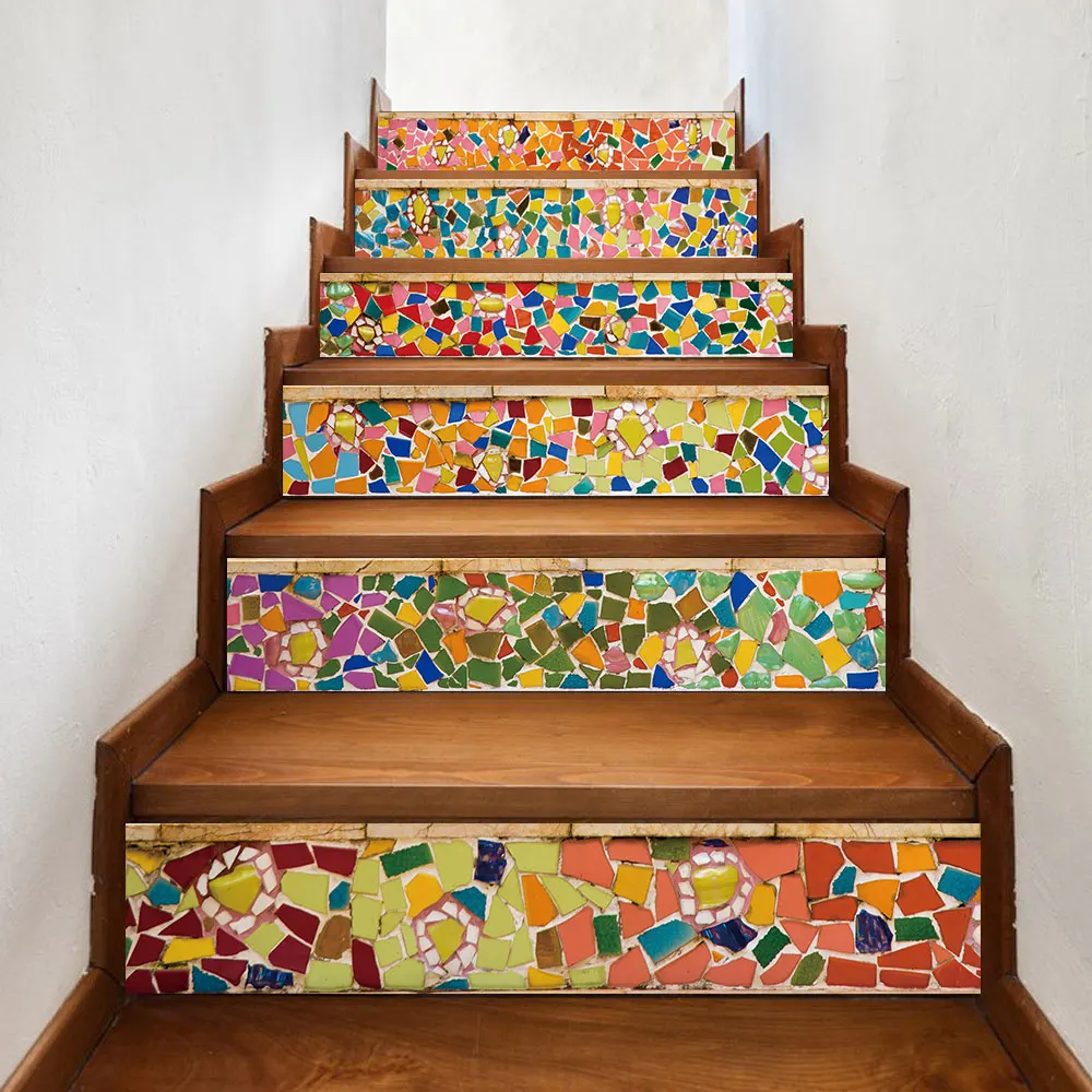Self-adhesive innovative stairs stickers living room DIY color ceramic decoration home trade waterproof wall pvc | Обустройство дома