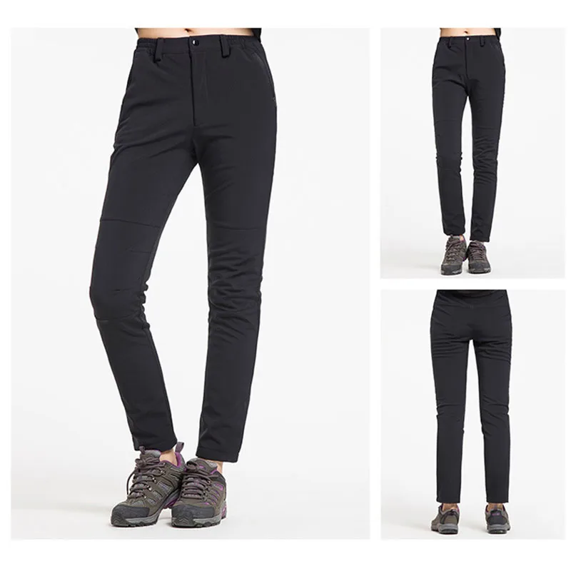 Мужские и женские уличные зимние Бархатные термобрюки водонепроницаемые