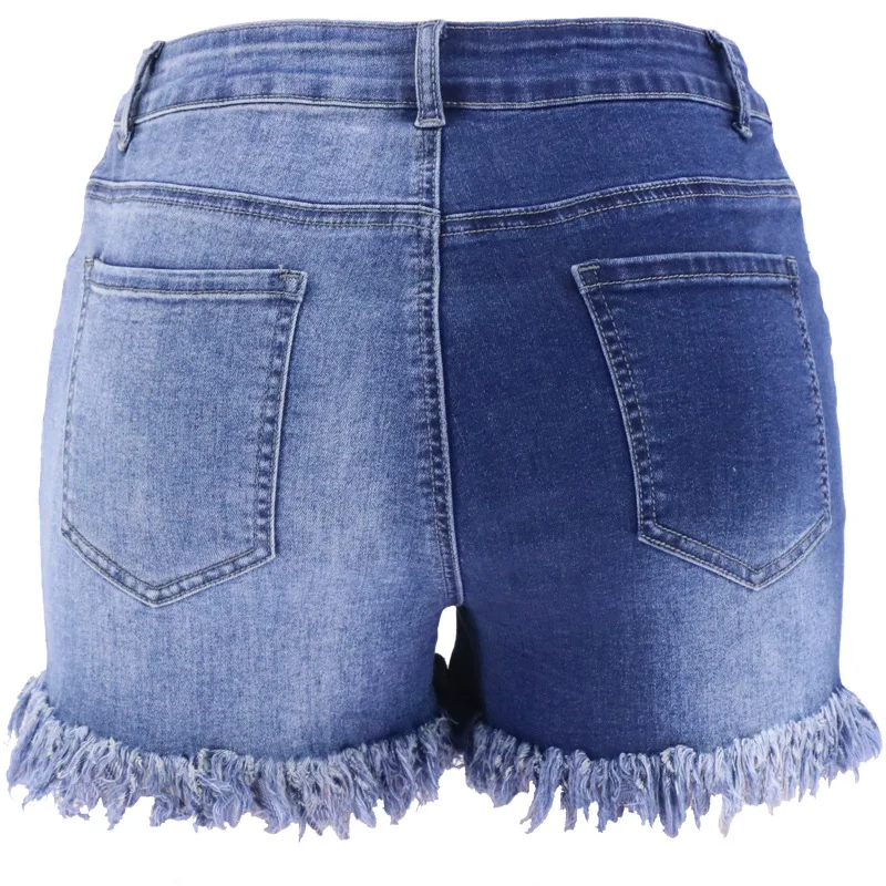 

HAOOHU High waist Sexy Women's denim shorts 2021 Summer Splicing shorts Ladies Skinny Nightclub short jeans