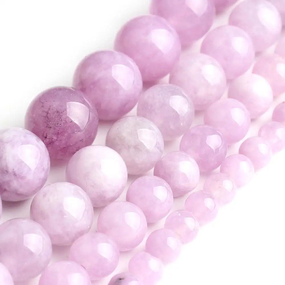 

A+ Natural Beads Purple Angelite Stone Round Loose Spacer Beads For Jewelry Making DIY Handmade Bracelet 15"inches 4/6/8/10mm