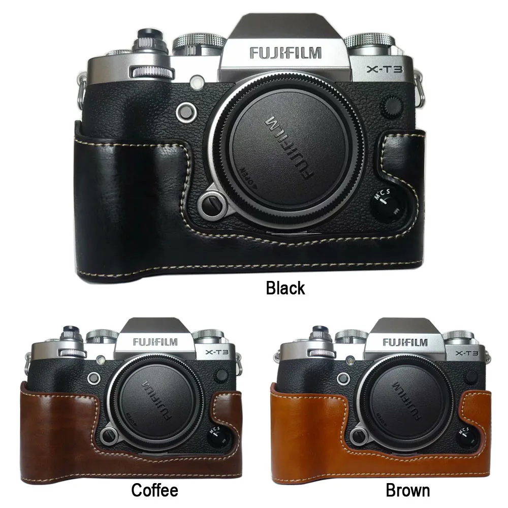 Кожаный защитный чехол для фотоаппарата Fujifilm Fuji X T3 XT3 T2 XT2|Сумки фото-/видеокамеры|