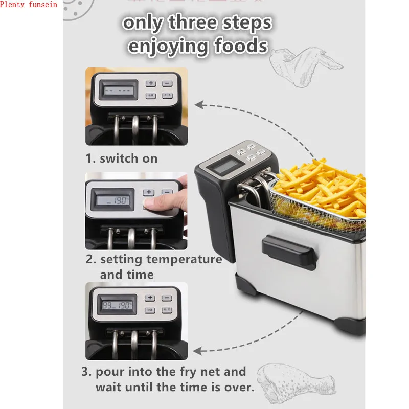 Электрическая Фритюрница из нержавеющей стали Бездымная многофункциональная