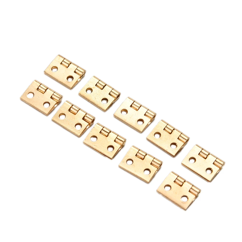 

20pcs Cabinet Door Hinges Brass Plated Mini Hinge Small Decorative Jewelry Wooden Box Furniture Accessories 8mm*10mm