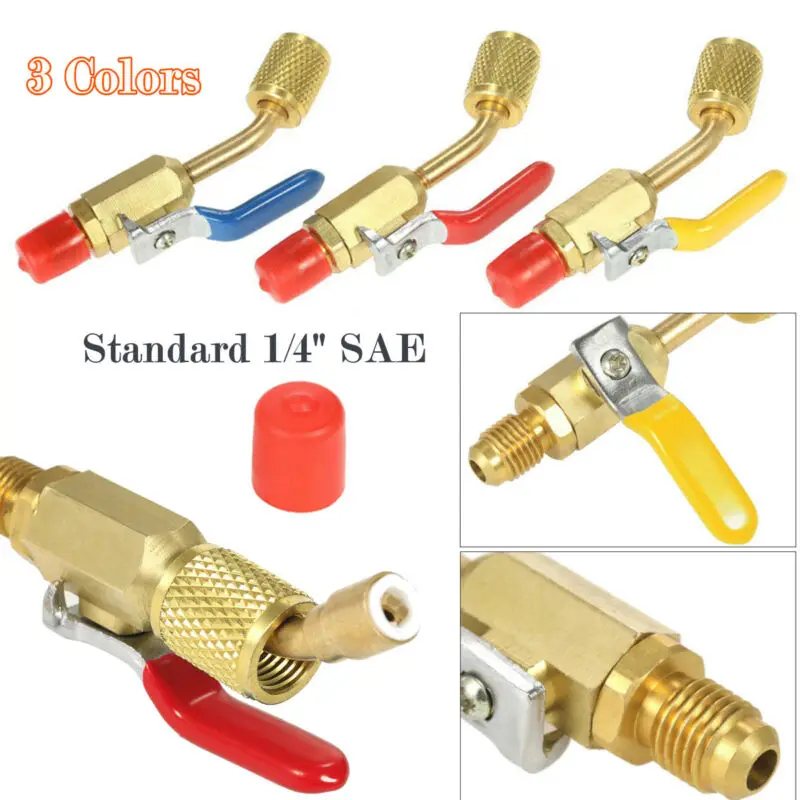 3 шт запорный клапан 1/4 SAE хладагент R410A R134A подходит для A/C зарядный шланг HVAC |