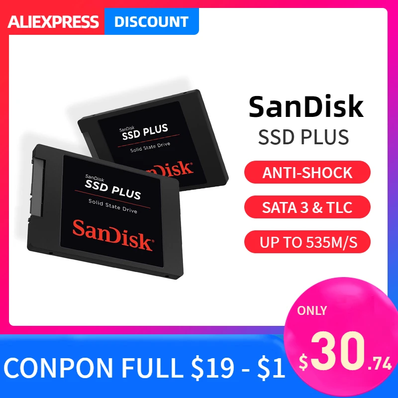 

SanDisk PLUS SSD 120GB 240GB 480GB sdd Internal Solid State Disk Hard Drive msata hdd 2.5 SATA3 for Laptop tablet mac PC