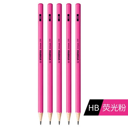 HB Rose Red 5 шт./лот Stabilo 317 шестиугольные стандартные карандаши HB/2B деревянные нетоксичные цветные Стандартные Карандаши - Цвет: HB Rose Red