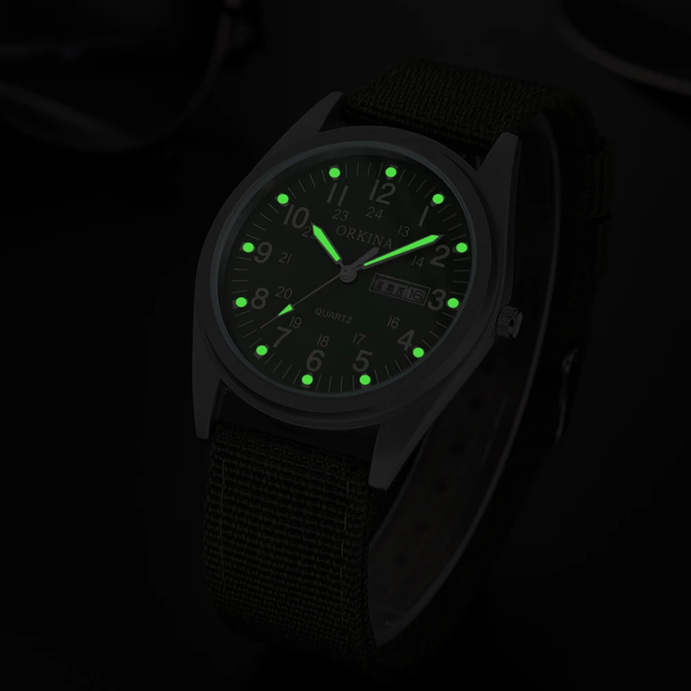2020 Relojes Hombre Force часы мужские флуоресцентные армейский зеленый нейлоновый ремешок