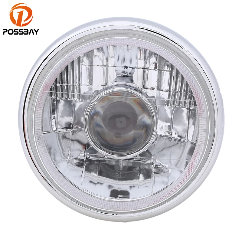 Хромированные винтажные мотоциклетные галогенные фары POSSBAY угловые для