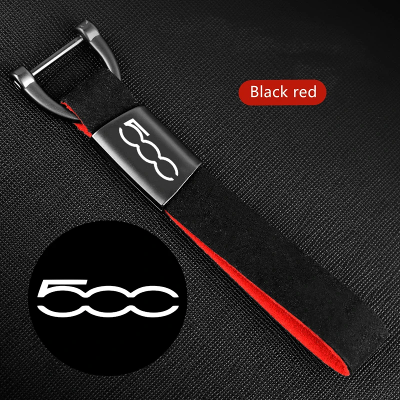 

Suede fur key chain with car logo is suitable for FIAT 500 car keychain accessories