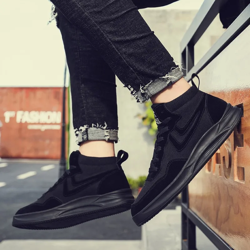 Leader Show Men's Fashion Casual Shoes High Top Sneaker 2019 Spring New Men Quality Non-slip Walking Shoe Zapatillas | Обувь