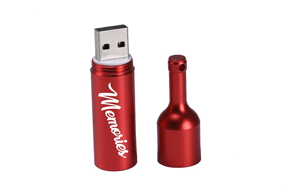 JASTER USB 3.0 hot metal wine bottle usb flash drive disk keychain memory stick Pen drive personalized gift Over 10pcs Free logo