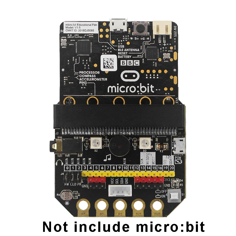 Базовая: bit IO Плата расширения горизонтальная плата адаптера Micro:bit Python макетная