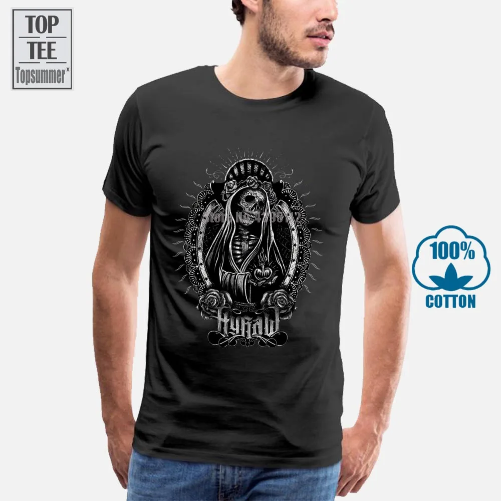 

Hyraw Men'S T Shirt Dia De Los Muertos Day Of The Dead Skeletons Tattoo Santa Muerte Design T Shirts Casual Cool