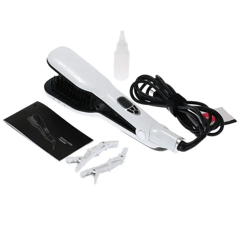 

Hair Straightener with Steam Salon Professional Nano Titanium Ceramic Steam Flat Iron with Removable Comb Digital LCD 5 Level