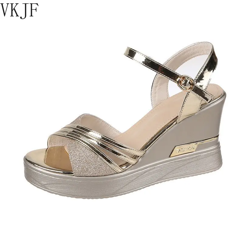 

Women Sandals Summer Fashion Outdoor Wedge Sandals Open Toe Fish Head Fashion Platform High Heels Women Shoes Zapatos De Mujer