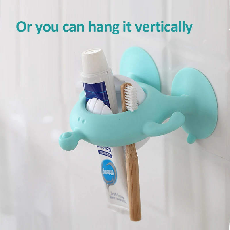 Мультяшный настенный держатель для зубных щеток ванной комнаты силиконовый на