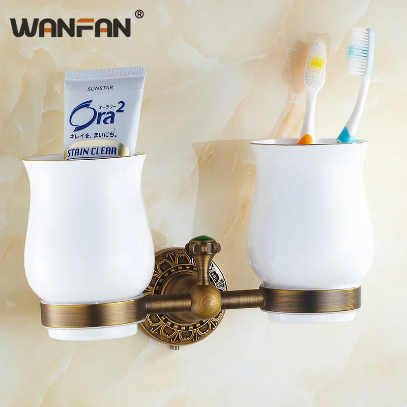 Двойные держатели для чашек и стаканов зубная щетка керамический держатель