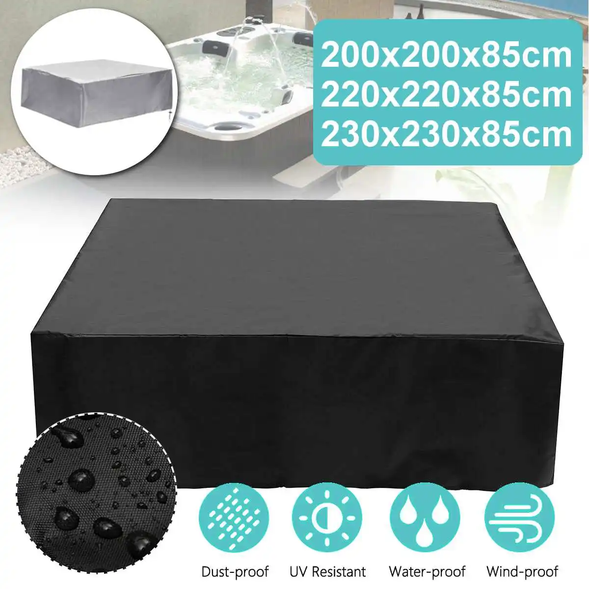 

3 размера оксфордская фабричная Пылезащитная Крышка для ванны, прочная, водонепроницаемая, антикоррозийная, анти-УФ, Пыленепроницаемая, тер...