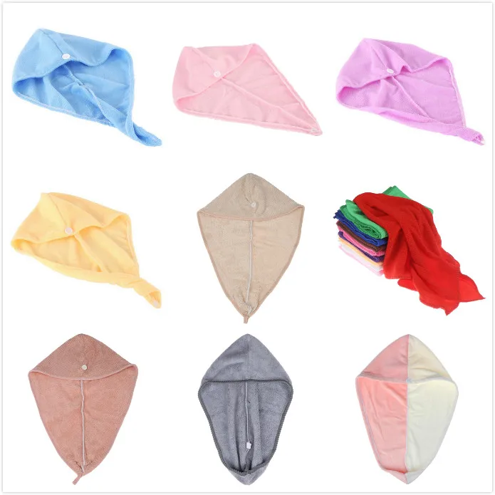 1pcs Magic Microfiber Hair Fast Drying Dryer Towel Thickened Microfiber Dry Hair Cap Bath Wrap Super Absorbent Shower Cap