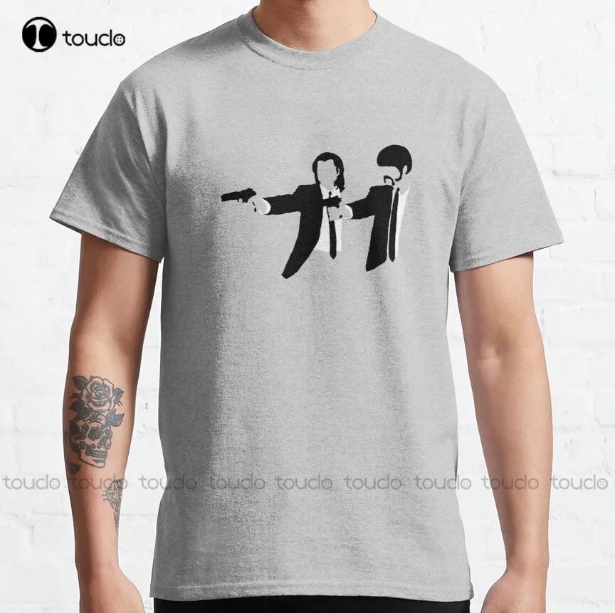 Классическая футболка большого размера с принтом из фильма Криминальное чтиво