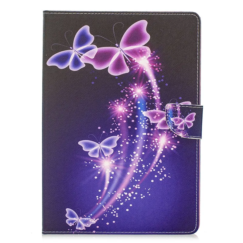 Purple Butterfly Чехол для huawei MediaPad T3 10 чехол Kawaii Единорог кошка девушки цветок окрашенный PU кожаный чехол-подставка для huawei T3 10 чехол 9,6" - Цвет: Purple Butterfly